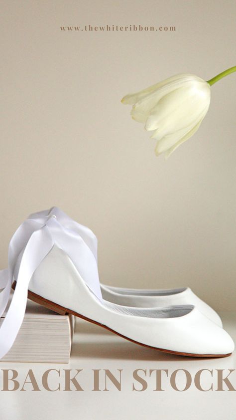 The Sienna wedding flats are inspired by pointe ballerina shoes, following classic lines with a contemporary twist in the design. Elegant White Round Toe Ballet Flats, White Ballet Flats With Ribbon, White Ballet Pointe Shoes, White Leather Slip-on Ballet Flats, Slip-on Synthetic Ballet Flats With Bow, Bridal Ballet Flats, Wedding Ballet Flats, Lily White, Wedding Flats