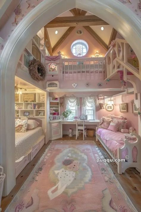 Princess Bedroom Aesthetic, Dorms Ideas, Princess Bedrooms, Kitty Theme, Dream Bedroom Inspiration, Princess Bedroom, Girl Bedrooms, Deco Rose, Dekorasi Kamar Tidur