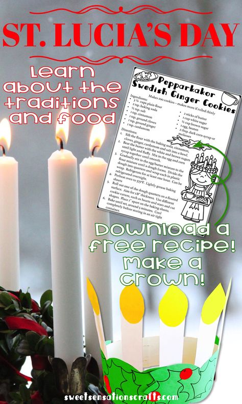 Pepparkakor Recipe, Santa Lucia Day, St Lucia Day, Sweden Christmas, Long White Dresses, Saint Lucy, Swedish Traditions, December Activities, Christmas Teaching