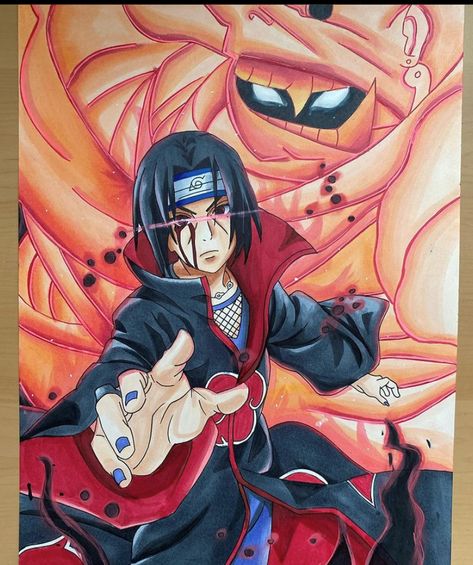 Itachi Uchiha Drawing, Uchiha Drawing, Anime Designs, Naruto Sketch Drawing, Coil Pots, Itachi Uchiha Art, Naruto Sketch, Naruto Images, Anime Drawing Books