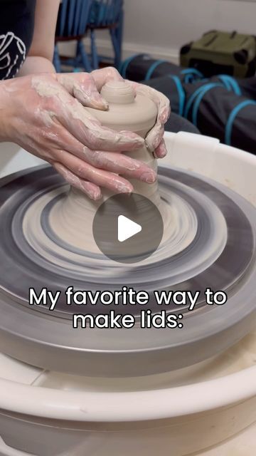 Sarah Catherine Clay on Instagram: "I don’t know about anyone else, but I am not a fan of making lids. At least that was the cause until I learned to throw lids off the hump. This way is so much faster and easier for me. I can make multiple at a time and pick the best one out of the bunch. No more fiddling with adding finials!   #wheelthrown #wheelthrownpottery #finial #lid #throwingoffthehump #shimpowheel #shimpowhisper #howto #demonstration #tutorial #pottery #ceramics #making #clay" Pottery Lids How To, Pottery On The Wheel, Pottery Basics, Pottery Lids, Pottery With Lid, Clay Hacks, Pottery Tutorials, How To Make Ceramic, Throwing Clay