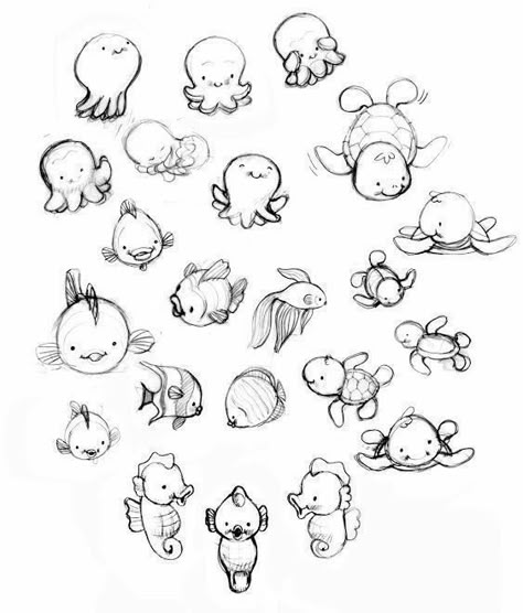 Easy Cartoon Animal Drawings, How To Draw Simple Animals, Doodles Cute Animals, Animal Cartoon Drawings, Cartoon Animals Drawing, Cute Animal Sketches, Cute Animal Doodles, Chibi Animals, Sketch Practice