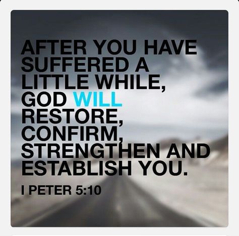 A LITTLE WHILE... In His kindness God called you to share in His eternal glory by means of Christ Jesus. So after you have suffered a little while, He will restore, support, and strengthen you, and He will place you on a firm foundation (1 Peter 5:10). We all must endure long suffering however it is only for a little while. It isn't in vain, to torture, and/or to cause you to grow weary. Although there are times when you may feel and think these ways it isn't His Truth! Understand that through l Long Suffering, A Bible Verse, Soli Deo Gloria, Life Quotes Love, Walk By Faith, Verse Quotes, Bible Verses Quotes, Quotes About God, Bible Scriptures