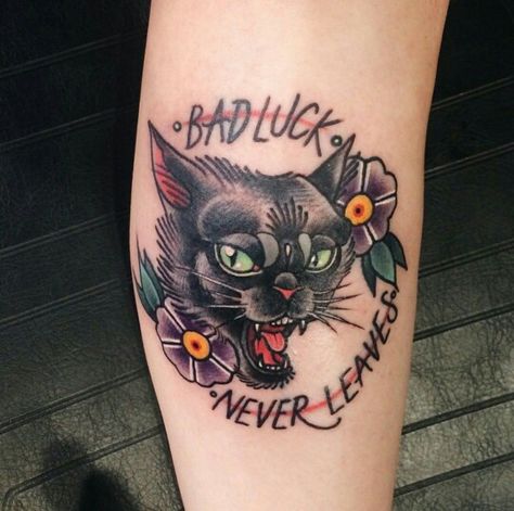 Bad luck tattoo Good Luck Bad Luck Tattoo, Unlucky Tattoo, Bad Luck Tattoo, Luck Tattoo Ideas, Haida Tattoo, Anime Bad, Luck Tattoo, Black Cat Anime, Tattoo Symbols