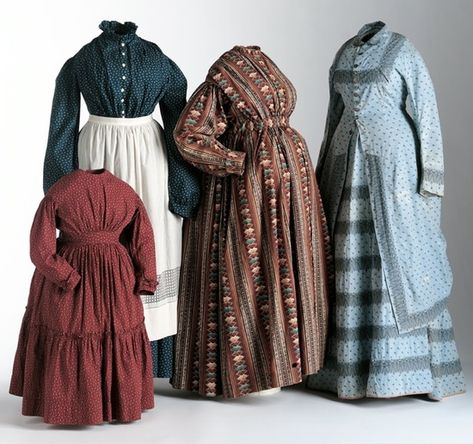 Victorian Maternity Dress | Images of pregnancy maternity fashion - 19th century maternity style ... Pioneer Clothing, Pioneer Dress, Calico Dress, 1860 Fashion, 19th Century Clothing, 1800s Fashion, 19th Century Fashion, Century Clothing, Victorian Clothing