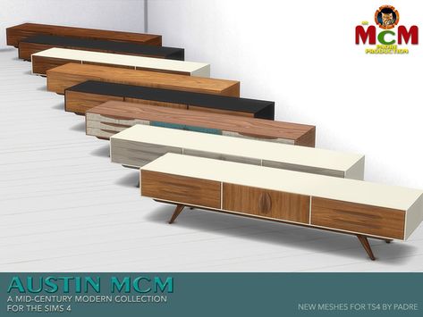 Living Room Objects, Television Console, Sims 4 Cc Furniture Living Rooms, Mcm Table, Lounge Rug, Retro Wallpaper Iphone, Sims 4 Expansions, Tumblr Sims 4, Console Cabinet