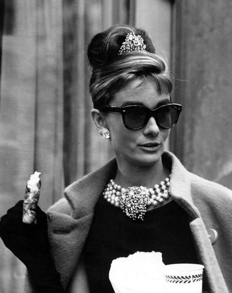 Audrey Hepburn, Sunglasses, Black And White, White, Black