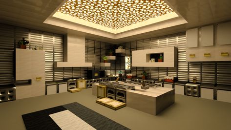 Minecraft Interior Design Kitchen, Minecraft Modern Interior, Living Room Minecraft, Minecraft Kitchen Design, Minecraft Living Room, Mansion Minecraft, Minecraft House Interior, Minecraft Kitchens, Modern Minecraft Houses