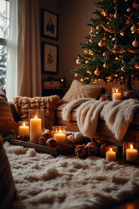 Embrace the essence of the season with soft blankets delicate string lights and earthy tones to bring warmth and comfort Scatter plush pillows in holiday hues to create a snug atmosphere while incorporating natural elements like pinecones and greenery for a timeless touch Add candles and lanterns for a magical glow and let your space envelop you in a cozy festive embrace #CozyChristmas #FestiveVibes #WarmDecor #HolidayComfort #SeasonalCharm Christmas Cozy, Warm Decor, Festive Decor, Soft Blankets, Cozy Christmas, Natural Elements, Earthy Tones, Festival Decorations, String Lights