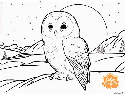 illustration of Flying snowy owl coloring page Snowy Owl Coloring Page, Owl Coloring Page, Owl Coloring, Mandala Turtle, Owl Coloring Pages, Owl Christmas, Snow Owl, Bird Coloring Pages, Christmas Activity