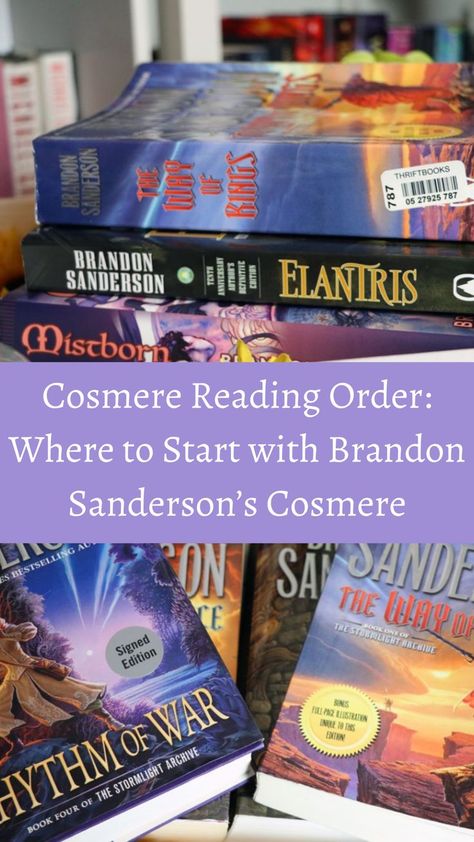 Not sure where to start with Brandon Sanderson’s epic fantasy universe? This Cosmere reading order will make it easy for you and ensure you don’t miss any important connections! Bookworm Problems, Fantasy Universe, Stormlight Archive, Reading Motivation, Fantasy Book Series, Brandon Sanderson, Sci Fi Books, Make It Easy, Books Reading