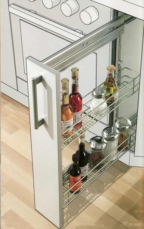 Metal Pullout Spice Rack Kitchen Racks Ideas Shelves, Pullout Spice Rack Cabinet, Bottle Pullout Kitchen, Kitchen Bottle Rack, Pullout Spice Rack, Wet Kitchen, Spice Rack Kitchen, Pull Out Spice Rack, Cabinet Spice Rack