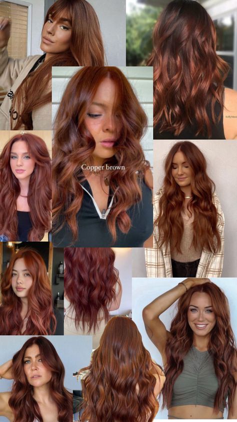 Chocolate Auburn Hair, Cowboy Copper Hair, Copper Brown Hair Color, Copper Brown Hair, Cowboy Copper, Chocolate Hair, Copper Hair Color, Christmas Hair, Auburn Hair