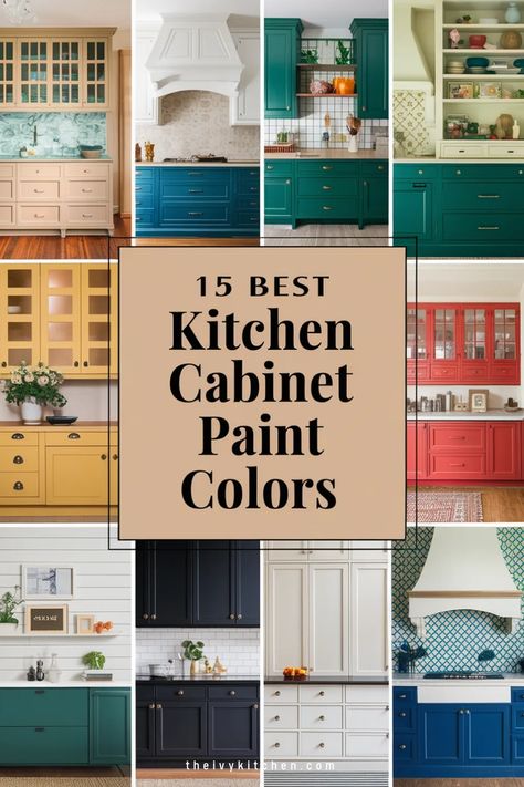 15 best kitchen cabinet paint colors in various styles and vibrant hues. Kitchen Ideas Colors Schemes, Painted Craftsman Kitchen Cabinets, Timeless Kitchen Cabinets Paint Colors, Painted Kitchen Cabinets With Wood Trim, Paint For Cupboards, Kitchen Cupboard Ideas Painted, Cabinet Color Small Kitchen, What Paint Is Best For Kitchen Cabinets, Painted Cabinet Colors Ideas