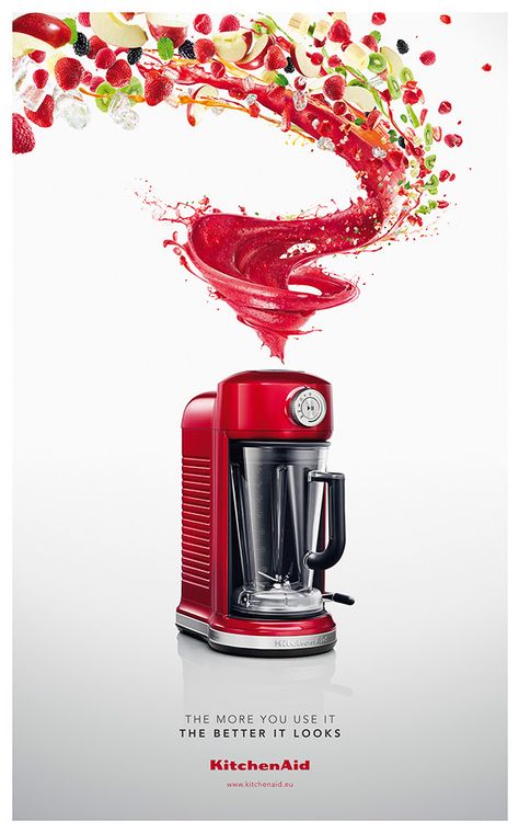 KitchenAid Magnetic Blender on Behance Film Production Studio, Mini Blender, 광고 디자인, Publicidad Creativa, Production Studio, Graphic Design Ads, Coffee Poster, Poster Ads, Kitchen Hardware