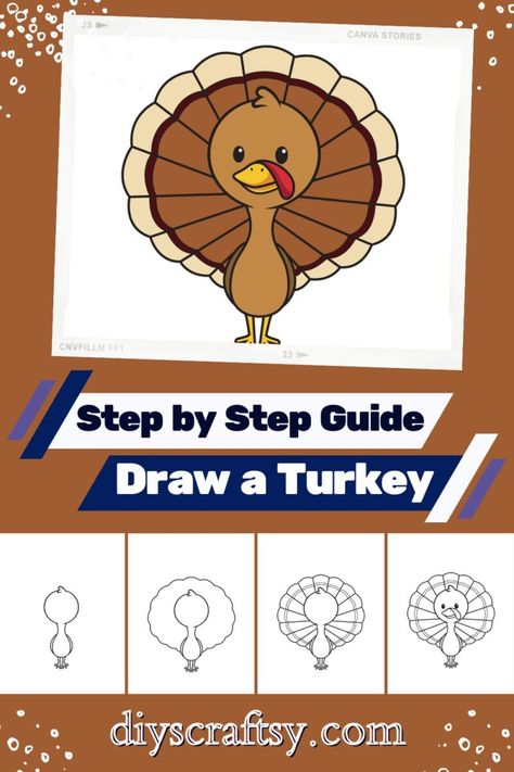 20 Turkey Drawing Ideas - How To Draw Turkey - DIYsCraftsy Draw Turkey, Draw A Turkey, Steps To Draw, Turkey Drawing, Body Outline, Artist Tips, Bird Drawing, Unique Drawings, Easy Thanksgiving