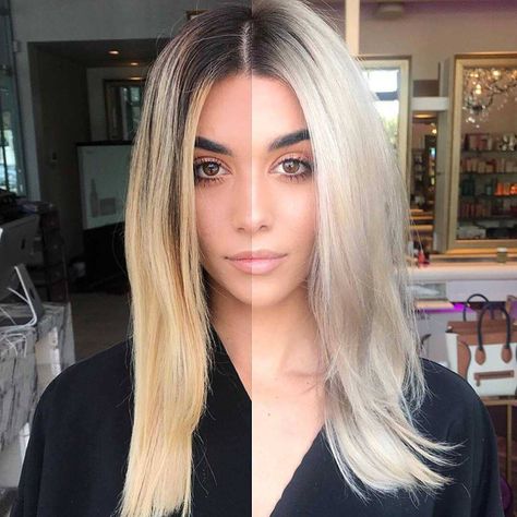 behindthechair.com on Instagram: “* Start Over Saturday... by @nicoleloyolahair From grown out highlights to a rooted bleach & tone. This process took 5 hours 😩 ❄️…” Grown Out Highlights, Blonde Hair With Roots, Bleach And Tone, Shadow Root, Dark Roots Blonde Hair, Balayage Hair Blonde, Platinum Blonde Hair, Hair Color And Cut, Bleached Hair