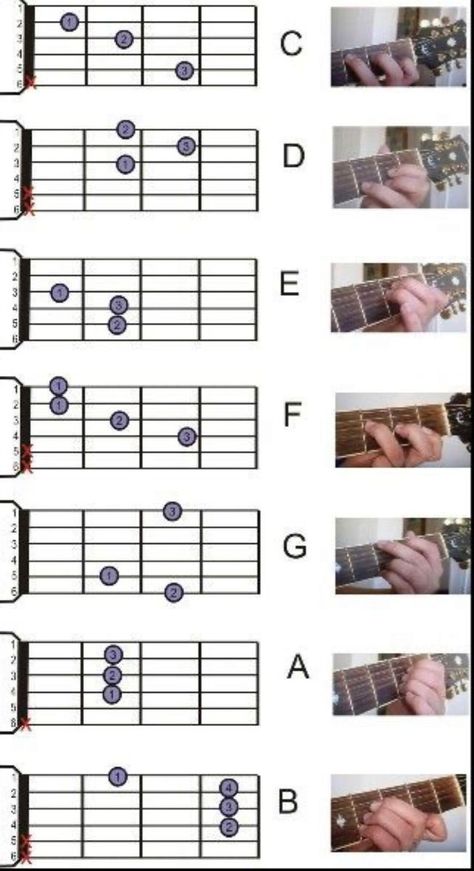 Basic Guitar Chords Chart, Kunci Ukulele, Akordy Na Ukulele, Gitar Vintage, Bass Guitar Chords, Akordy Gitarowe, Acoustic Guitar Chords, Guitar Cord, Learn Guitar Chords