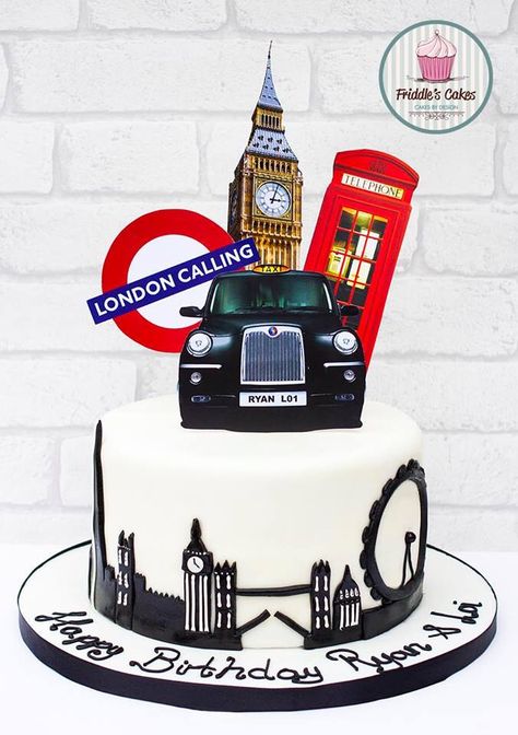 London Themed Cake, London Birthday Cake, London Cake Ideas, Destination Birthday Party, Bon Voyage Cake, England Cake, Farewell Cake, British Tea Party, Nature Cake