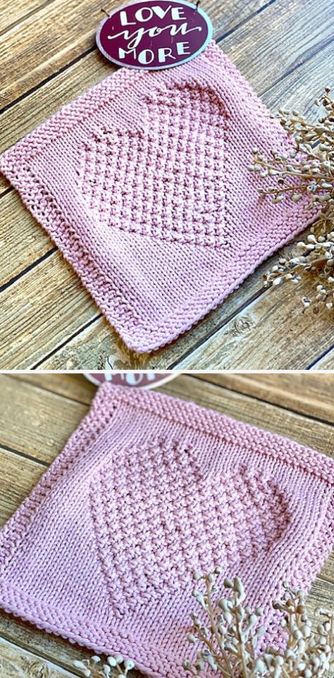 I Heart You Dishcloth - Knitting Pattern