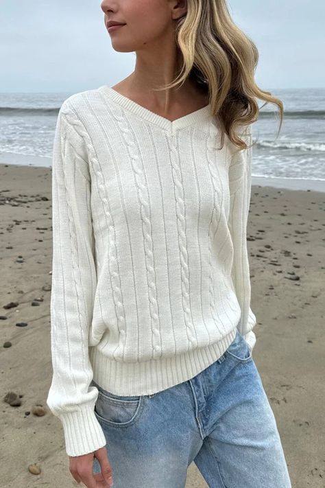 Just In – Brandy Melville Brandy Sweater, Brandy Melville Sweater, Cotton Cable Knit Sweater, Knit Sweater Outfit, Brandy Melville Usa, Cable Knit Jumper, Wool Shirt, Stockholm Fashion, Brandy Melville Tops