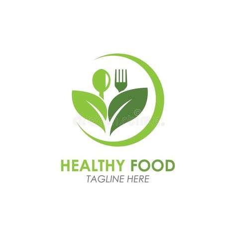 Healthy Food Logo Fork With Green Leaves Decoration Vector Icon. Healthy Food Logo Fork With Green Leaves Decoration Vector Icon vector illustration Home Food Logo Design, Nutrition Logo Ideas Design, Healthy Lifestyle Logo, Healthy Logo Ideas, Health Food Logo, Green Leaves Decoration, Nutrition Logo Ideas, Tasty Logo, Food Logo Ideas