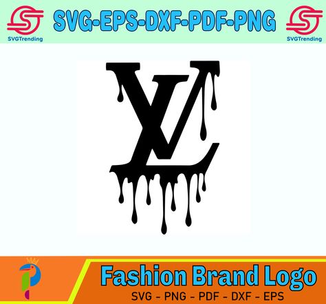 Louis Vuitton Svg, Dripping Logo, Fashion Brand Logo, Free Cricut Svg, Ram Svg, Louis Vuitton Pattern, Huge Design, Luxury Brand Logo, Fashion Logo Branding