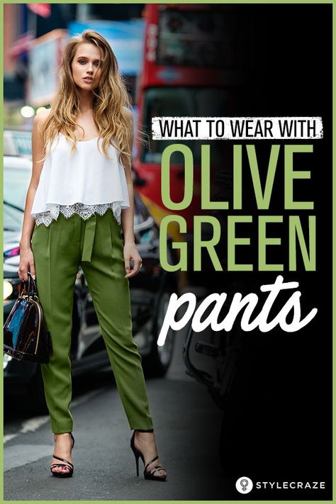 What Goes With Olive Green Pants: Aren’t we all bored of the other colors already? A lot of us are, and that’s why these olive greens are turning out to be a wardrobe staple and a silent rage. And wondering how and what to wear with olive green pants? We have an answer to that as well. Let’s take a look. #fashion #clothing #pants #outfits Green Khakis Outfit Women, Moss Green Pants Outfit, What To Wear With Army Green Pants, Olive Green Pants Outfit Aesthetic, Army Green Pants Outfit Work, What Goes With Olive Green, Outfits With Olive Pants, Green Olive Pants Outfit, Olive Green Trousers Outfit Women