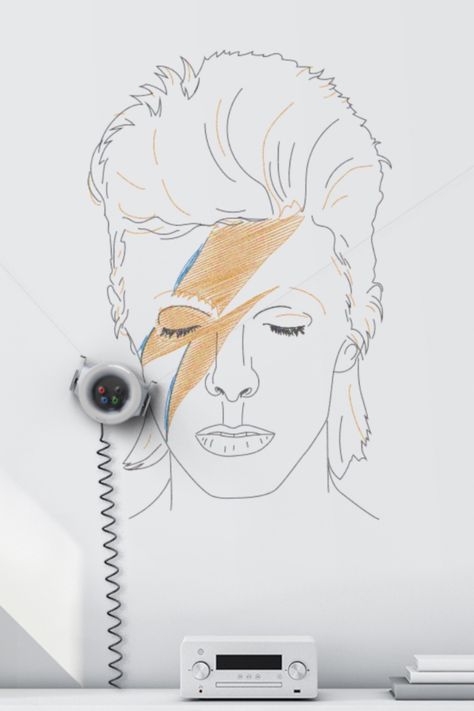 Music Poster Drawing, David Bowie Drawing, Bowie Drawing, Illustration Music, David Bowie Art, Wall Art Music, Bowie Art, Music Illustration, Poster Drawing