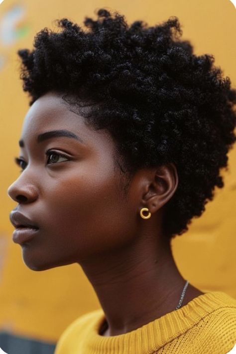 Haircut On Natural Hair Black Women, Tapered Afro Women Shape, Short Curly Afro Hairstyles, How To Cut Your Own Hair Short, 4c Pixie Haircut, Short Afros, Short Natural Hair Styles For 4c Hair, 4c Haircut, Short Natural Hairstyles For Black Women