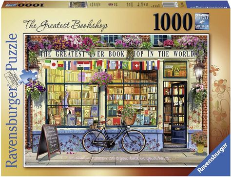 Ravensburger - The Greatest Bookshop 1000 Piece Jigsaw Puzzle for Adults & for Kids Age 12 and Up : Amazon.co.uk: Toys & Games Puzzle Display, Harry Potter Witch, World Puzzle, Free Puzzles, Ravensburger Puzzle, Jigsaws, Puzzle Board, Great Gifts For Men, 1000 Piece Jigsaw Puzzles