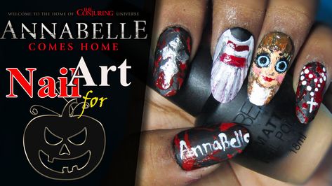 The Conjuring Nails, The Conjuring Universe, Nail Halloween, Conjuring Universe, Nail Video, Freehand Nail Art, Drip Nails, Movie Series, The Conjuring