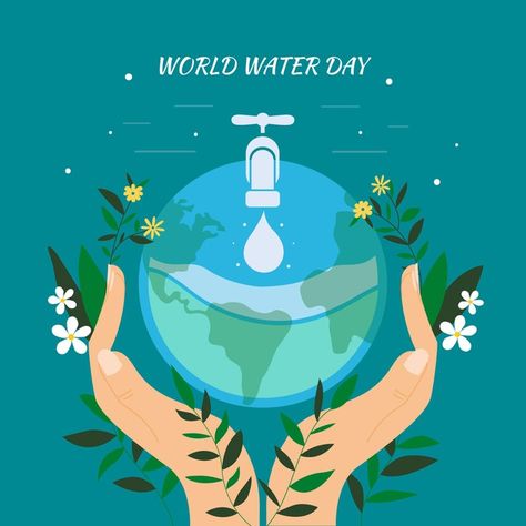 Dibujado a mano día mundial del agua | Vector Gratis Water Conservation Poster, Save Water Drawing, Save Water Poster Drawing, Save Water Save Life, Save Water Poster, Earth Logo, Earth Drawings, Importance Of Water, Water World