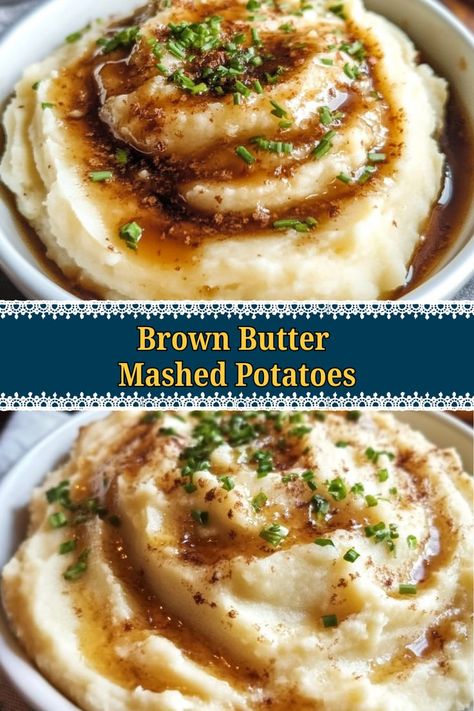 Discover the magic of brown butter in these delightful mashed potatoes, where creamy goodness meets nutty richness. A must-have side dish for Thanksgiving or family gatherings, they’ll have everyone coming back for more! Brown Butter Mashed Potatoes Recipe, Boursin Brown Butter Mashed Potatoes, Brown Butter Potatoes, Dinner With Mashed Potatoes As A Side, Thanksgiving With A Twist, Mashed Potatoes Recipe Thanksgiving, Mash Potatoes Recipe, Brown Butter Mashed Potatoes, Boursin Mashed Potatoes