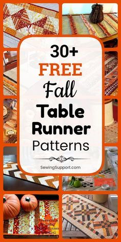 Quilted Table Runner Patterns, Fall Table Runner Patterns, Autumn Table Runner, Pumkin Decoration, Table Runner Patterns, Fall Sewing Projects, Fall Quilt Patterns, Fall Table Runner, Table Topper Patterns