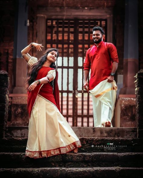 Half Saree Couple Photoshoot, Kerala Traditional Couple Photoshoot, Tamil Couple Photoshoot, Kerala Poses, Tamil Photoshoot, Traditional Pre Wedding Photoshoot, Yoonmin Couple, Yoonmin Edit, Kerala Photos