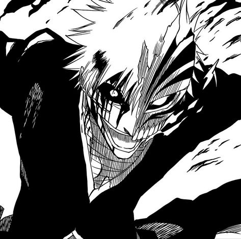 Bleach Pfp Black And White, Ichigo Black And White, Bleach Anime Aesthetic, Anime Icon Black And White, Bleach Manga Ichigo, Bleach Icon Manga, Ichigo Manga Icon, Bleach Manga Pfp, Ichigo Kurosaki Bankai