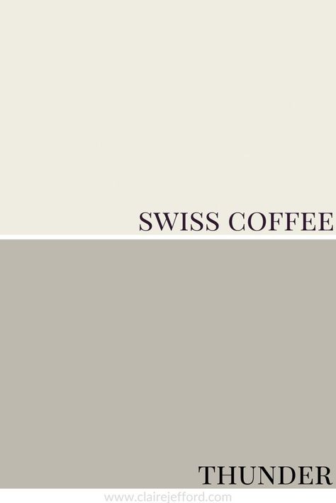 Thunder Paint Color Benjamin Moore, Benjamin Swiss Coffee, Thunder Paint Benjamin Moore, Benjamin Moore Thunder Exterior, Benjamin Moore Color Combinations, Thunder Benjamin Moore, Swiss Coffee Exterior, Thunder Paint, Swiss Coffee Trim