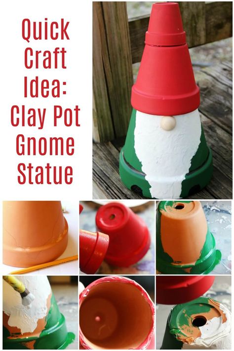 This is the cutest clay pot gnome craft I have ever seen! It's such a simple garden gnome statue made on a budget! Click here to see how she makes this terra cotta pot gnome super fast! #claypotgnome #terracottapotgnome #gardengnomestatue #gnome #gardengnome #diygnome #rufflesandrainboots Terra Cotta Pot Crafts Diy, Clay Pot Projects, Flower Pot People, Making Clay, Clay Pot People, Terra Cotta Clay Pots, Garden Gnomes Statue, Terra Cotta Pot Crafts, Clay Flower Pots