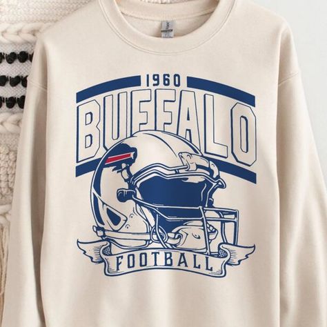 Vintage Buffalo Football Crewneck, Buffalo Bill Sweatshirt Football Tshirts Ideas, Football Merch, Sports Merch, Buffalo Bills Sweatshirt, Buffalo Bills Shirt, Football Crewneck, Sports Festival, Bills Shirts, Buffalo Football