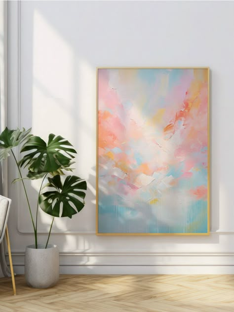 Abstract Art Light Colors, Abstract Painting Pastel Colors, Blue And Pink Abstract Painting, Pastel Painting Abstract, Abstract Pink Art, Sunrise Abstract Painting, Abstract Art Pastel Colours, Soft Abstract Art, Abstract Pastel Painting