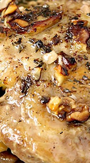 Apple and Walnut Chicken with Honey Mustard Dressing Mustard Recipe Main Dishes, Walnut Chicken Chinese, Chicken With Honey Mustard, Honey Chicken Thighs, October Recipes, Chicken With Honey, Paleo Apple, October Food, Chicken Lickin