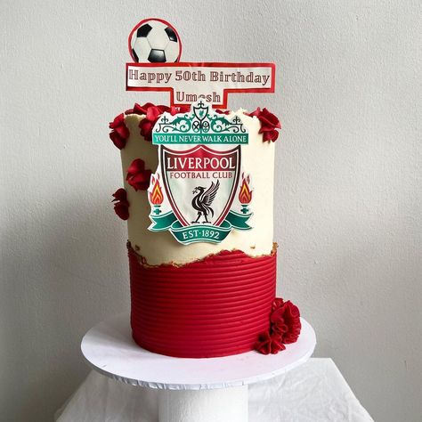 Liverpool Cake Design, Liverpool Cake Ideas Birthday, Lfc Cake, Liverpool Cake, Football Cakes, Soccer Birthday Cakes, Sports Cake, Football Birthday Cake, Cake Style