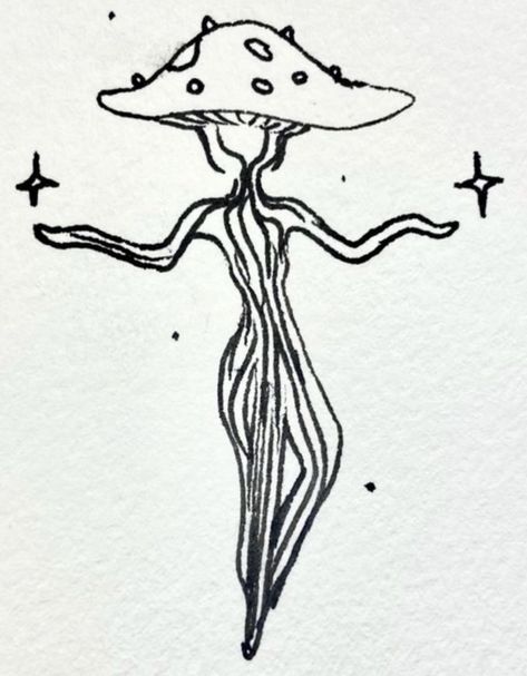 Mushroom Goddess, Fairy Stick, Aesthetic Mushroom, Stick N Poke, Goddess Tattoo, Stick And Poke, Tattoo Designs, Tattoos