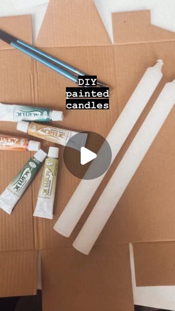 Sarah | Illustration on Instagram: "DIY painted candles
🍊
Thought I’d get a bit crafty at the weekend.
🍋
Just make sure you use water based acrylic pals!
💛
#getcrafty #orangesandlemons #makersgonnamake #heytheremaker #brightonartists #creativehappylife #paintedcandles #colourinspo #artforyoureveryday #wemakecollective #diyhomedecor #makersofig #craftersgonnacraft" Painting Candles Diy, Diy Painting Candles, Candle Painting Ideas, Painted Candles, Oranges And Lemons, Instagram Diy, Metal Candle, Diy Candles, Painting Techniques