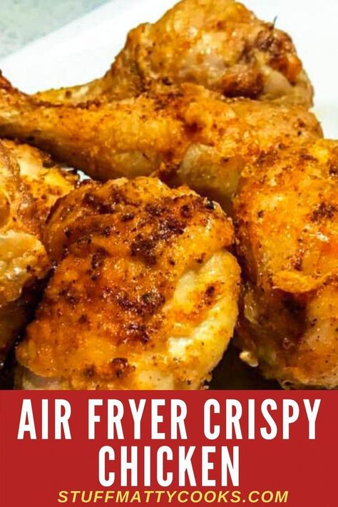 Fried Chicken Recipe Air Fryer, Chicken Recipe Air Fryer, Air Fryer Crispy Chicken, Crispy Fried Chicken Recipe, Air Fryer Recipes Low Carb, Fried Chicken Legs, Air Fryer Recipes Breakfast, Recipe Air Fryer, Air Fryer Fried Chicken