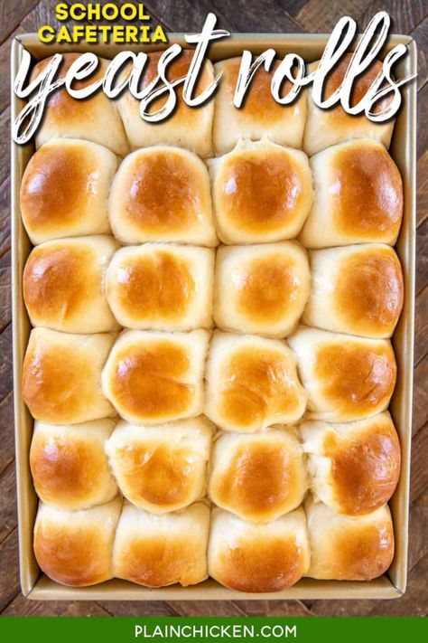 School Cafeteria Yeast Rolls - Plain Chicken School Rolls Recipe, School Yeast Rolls Recipe, School Cafeteria Food, Yeast Rolls Recipe, Best Freeze Dried Food, School Lunch Recipes, Cafeteria Food, Homemade Rolls, Homemade Bread Easy