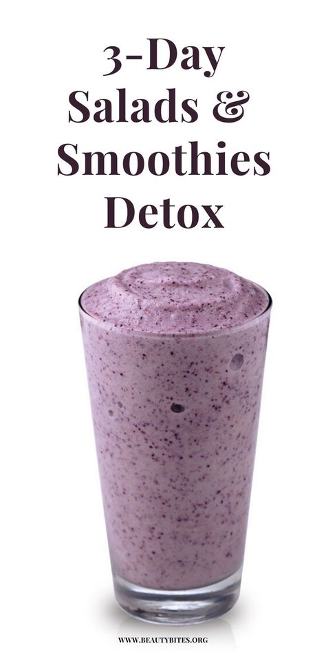 This is a 3-day smoothies and salads detox with energizing whole food recipes for breakfast, lunch and dinner! This three day cleanse full of energizing clean eating recipes will be great for your body and mind! Fruit Cleanse Recipes, 3 Day Smoothie Detox Cleanse, Smoothie Detox Cleanse 3 Day, Smoothie Cleanse 3 Day Detox Plan, Detox Breakfast Ideas, 2 Day Detox Cleanse, Body Cleanse For Beginners, Breakfast Detox Smoothie, Food Recipes For Breakfast