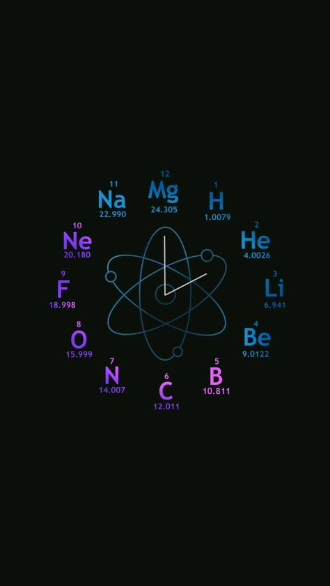 Chemistry Clock IPhone Wallpaper - IPhone Wallpapers : iPhone Wallpapers Science Wallpaper, Tabel Periodik, Math Wallpaper, Chemistry Posters, Chemistry Basics, Chemistry Art, خريطة ذهنية, Chemistry Classroom, Medical Wallpaper