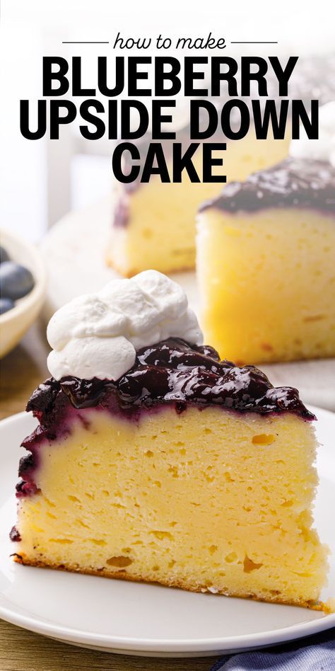 Don't be intimidated by upside-down cake recipes! This blueberry upside-down cake couldn't be easier and you won't be able to stop after trying it for the first time. Upside Down Blueberry Cake, Recipes Using Cake Mixes Easy, Upside Down Cheesecake, Upside Down Desserts, Blueberry Upside Down Cake, Upside Down Cakes, Upside Down Cake Recipe, Recipes Using Cake Mix, Soda Cake